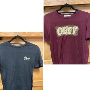 Two women’s OBEY t-shirts
